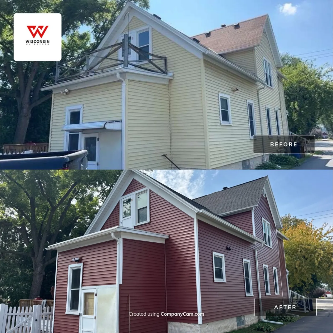 Copy of Copy of vinyl siding norandex before after siding replacement contractor near me appleton wi